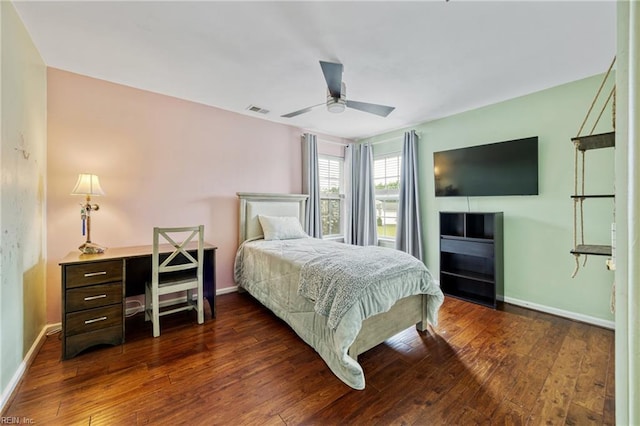 2060 Queens Point Dr, Suffolk, VA 23434 - bedroom featuring wood-type flooring and ceiling fan