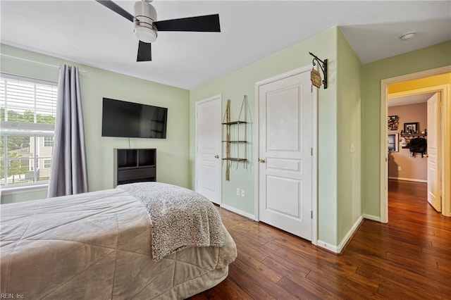 2060 Queens Point Dr, Suffolk, VA 23434 - bedroom featuring dark wood finished floors and a ceiling fan