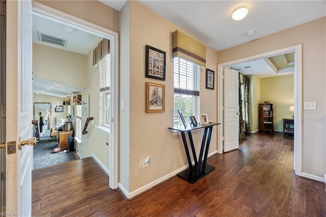 2060 Queens Point Dr, Suffolk, VA 23434 - hall featuring dark wood-style flooring and plenty of natural light