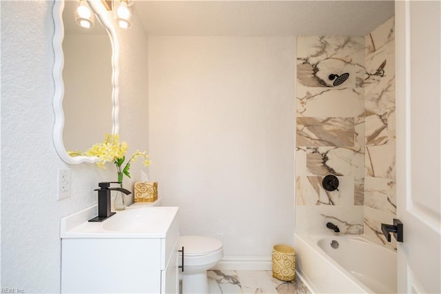 3760 Nansemond Pkwy, Suffolk, VA 23435 - bathroom with vanity, marble finish floors, and shower / washtub combination