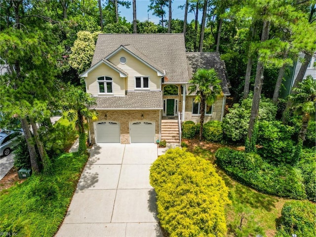 1904 Sandee Cres, Virginia Beach, VA 23454 - tri-level home with a garage, concrete driveway, brick siding, and a shingled roof