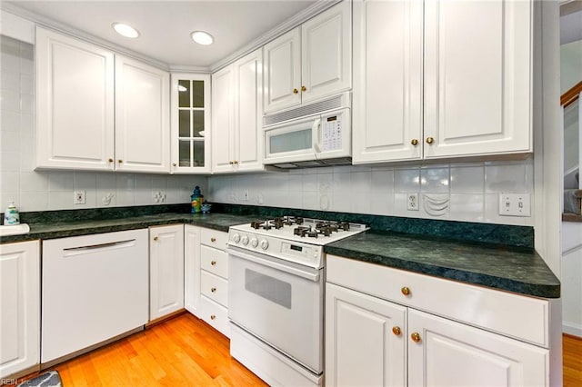 1904 Sandee Cres, Virginia Beach, VA 23454 - kitchen with white appliances, white cabinetry, light wood-type flooring, and recessed lighting