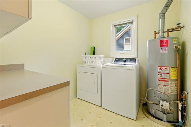 1904 Sandee Cres, Virginia Beach, VA 23454 - laundry room featuring gas water heater, light flooring, and washer and clothes dryer