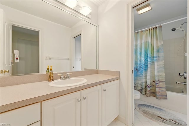 1904 Sandee Cres, Virginia Beach, VA 23454 - bathroom with vanity, shower / bath combination with curtain, and tile patterned floors