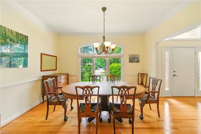 1904 Sandee Cres, Virginia Beach, VA 23454 - dining room with a chandelier, crown molding, and light wood-style floors