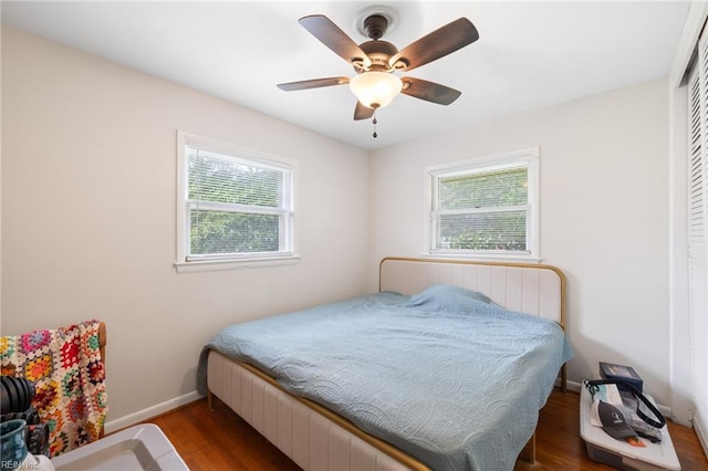 701 Milton Dr, Hampton, VA 23666 - bedroom featuring wood finished floors, a closet, and ceiling fan