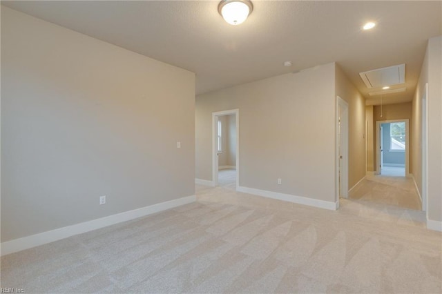 1501 Cedarville Ct, Chesapeake, VA 23322 - empty room with attic access, light colored carpet, and recessed lighting