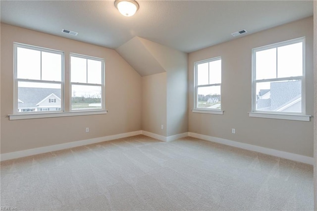 1501 Cedarville Ct, Chesapeake, VA 23322 - additional living space featuring carpet and vaulted ceiling