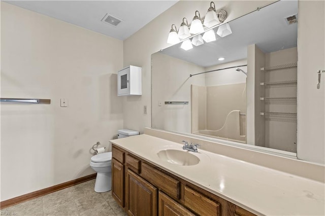 128 Glen Echo Dr, Norfolk, VA 23505 - bathroom featuring a shower, vanity, and tile patterned floors