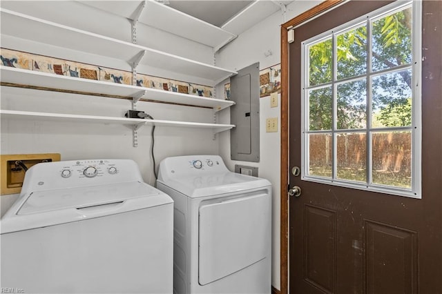 128 Glen Echo Dr, Norfolk, VA 23505 - laundry room with electric panel and washing machine and clothes dryer