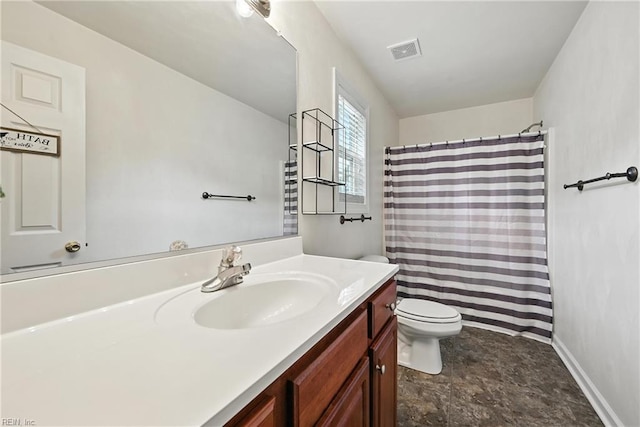 742 Milby Dr, Chesapeake, VA 23325 - full bathroom with vanity, stone finish flooring, and curtained shower