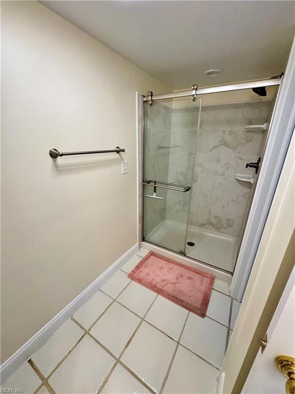 508 Virginia Dare Dr, Virginia Beach, VA 23451 - bathroom with a shower stall and tile patterned flooring