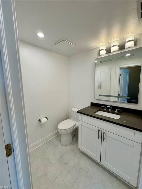 508 Virginia Dare Dr, Virginia Beach, VA 23451 - bathroom with marble finish flooring, vanity, and recessed lighting
