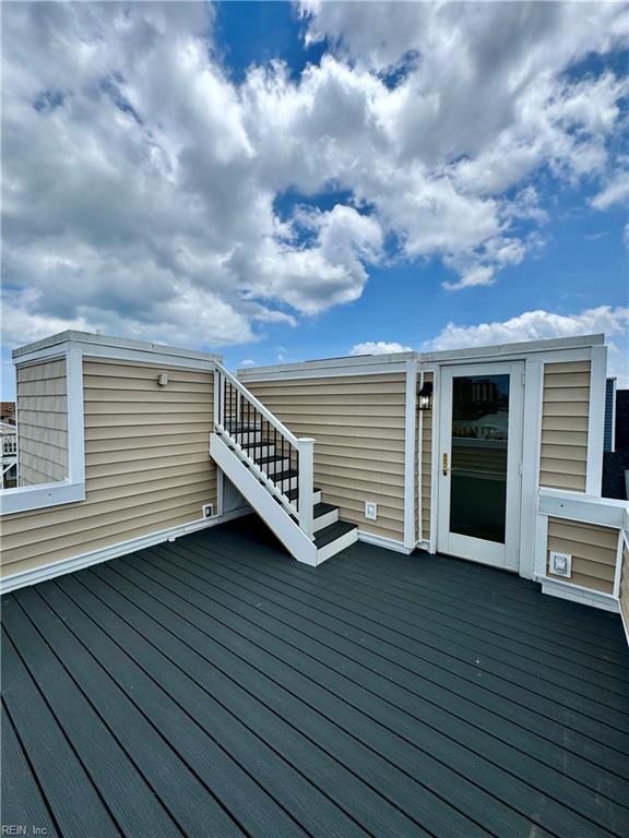 508 Virginia Dare Dr, Virginia Beach, VA 23451 - wooden terrace featuring stairway