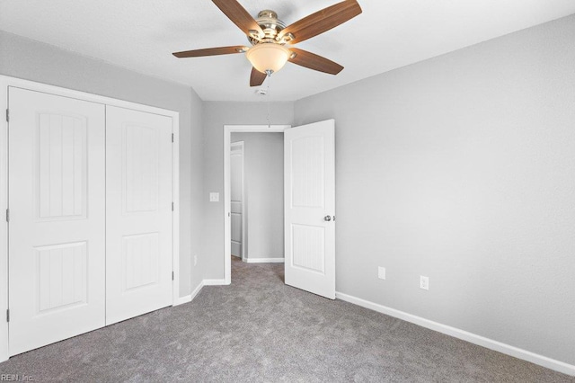 31 Bank St, Windsor, VA 23487 - unfurnished bedroom with carpet floors, a closet, and a ceiling fan