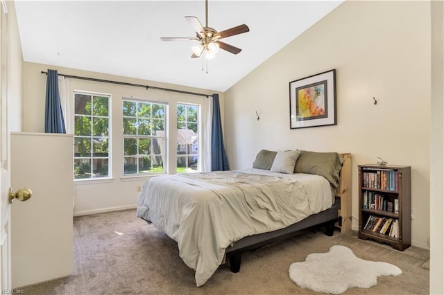 164 Corwin Cir, Hampton, VA 23666 - carpeted bedroom with lofted ceiling and ceiling fan