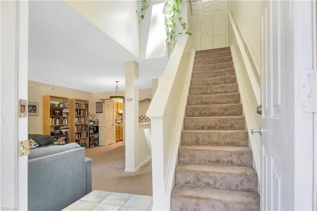 164 Corwin Cir, Hampton, VA 23666 - stairway featuring carpet flooring