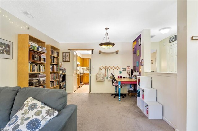 164 Corwin Cir, Hampton, VA 23666 - home office with light carpet and baseboards