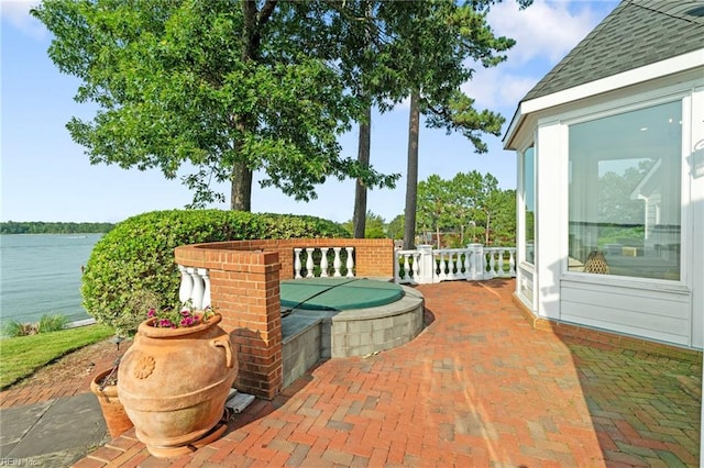 1845 N Alanton Dr, Virginia Beach, VA 23454 - view of patio / terrace with a water view