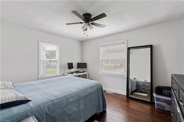 3917 Krick St, Norfolk, VA 23513 - bedroom featuring dark wood-type flooring and a ceiling fan