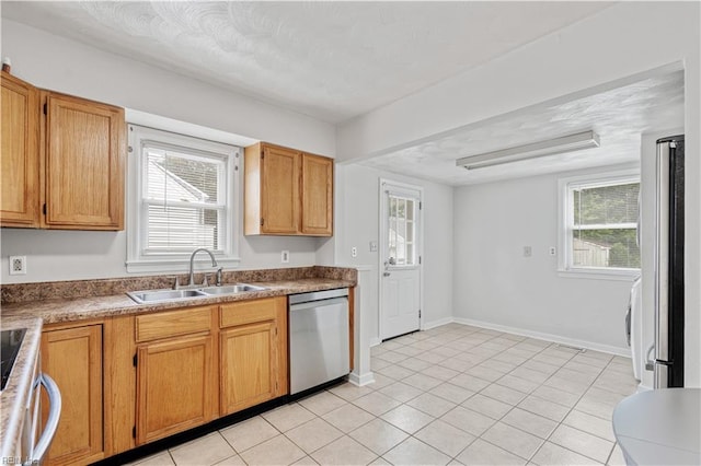 3917 Krick St, Norfolk, VA 23513 - kitchen featuring stainless steel dishwasher, stove, plenty of natural light, and brown cabinets