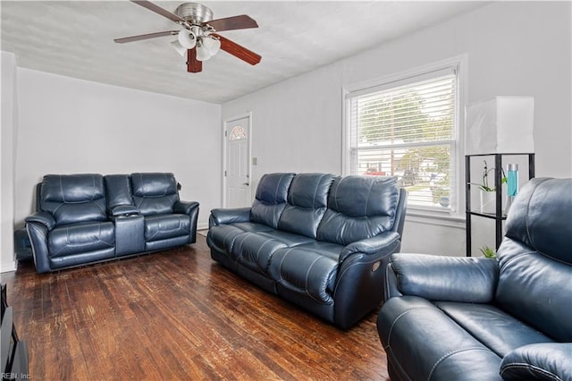 3917 Krick St, Norfolk, VA 23513 - living area with a ceiling fan and wood finished floors