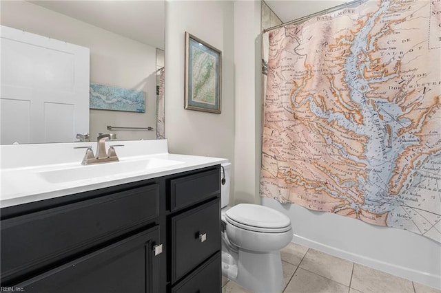 6957 Healy Ave, Gloucester, VA 23061 - full bathroom featuring vanity, tile patterned flooring, and shower / bath combo