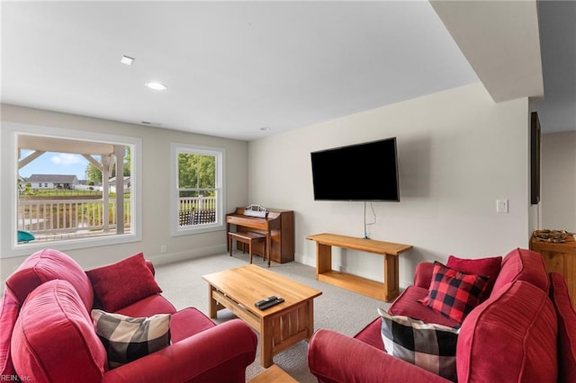 6957 Healy Ave, Gloucester, VA 23061 - carpeted living area with baseboards and recessed lighting