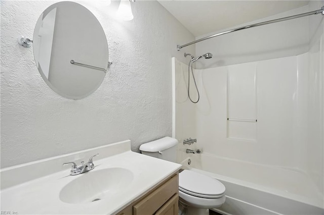 2116 Bloomsbury Ln, Virginia Beach, VA 23454 - full bathroom featuring a textured wall, vanity, and shower / bath combination