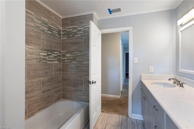 7600 Bridgette Ln, Norfolk, VA 23518 - full bath featuring vanity, crown molding, and shower / bathtub combination