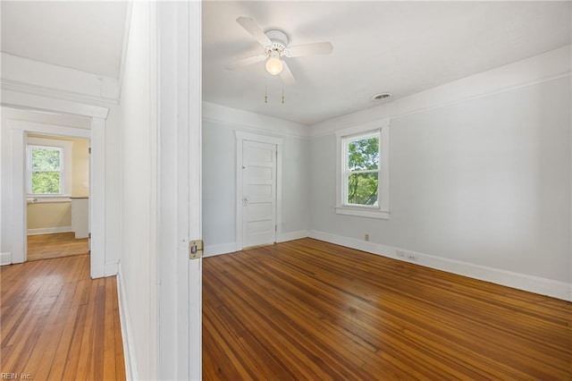 5004 Powhatan Ave, Norfolk, VA 23508 - spare room with hardwood / wood-style floors and a ceiling fan