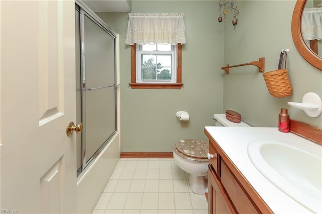 1757 Mill Landing Rd, Virginia Beach, VA 23457 - bathroom with vanity, tile patterned floors, and enclosed tub / shower combo