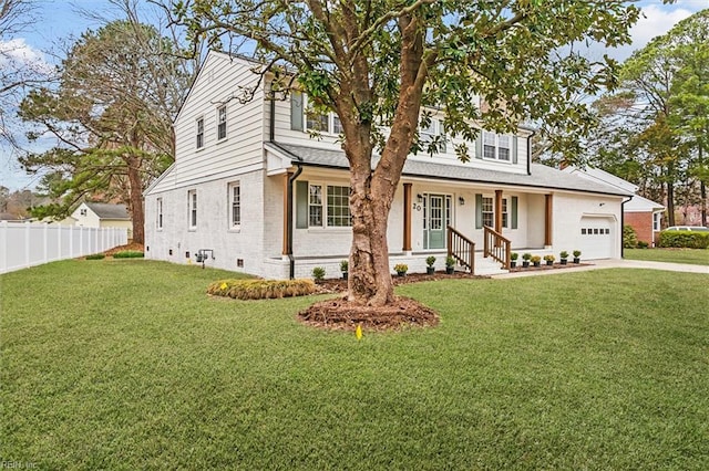 20 Westover Dr, Poquoson, VA 23662 - view of front facade with an attached garage, concrete driveway, and brick siding