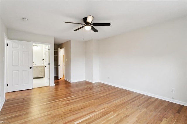 20 Westover Dr, Poquoson, VA 23662 - spare room featuring light wood-style flooring, ceiling fan, and a smoke detector