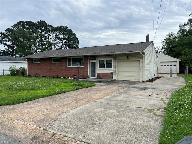 2453 Malden Ave, Norfolk, VA 23518 - ranch-style home featuring brick siding, a garage, and crawl space