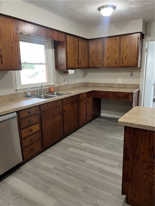 2453 Malden Ave, Norfolk, VA 23518 - kitchen with dishwasher, light countertops, and light wood-style floors