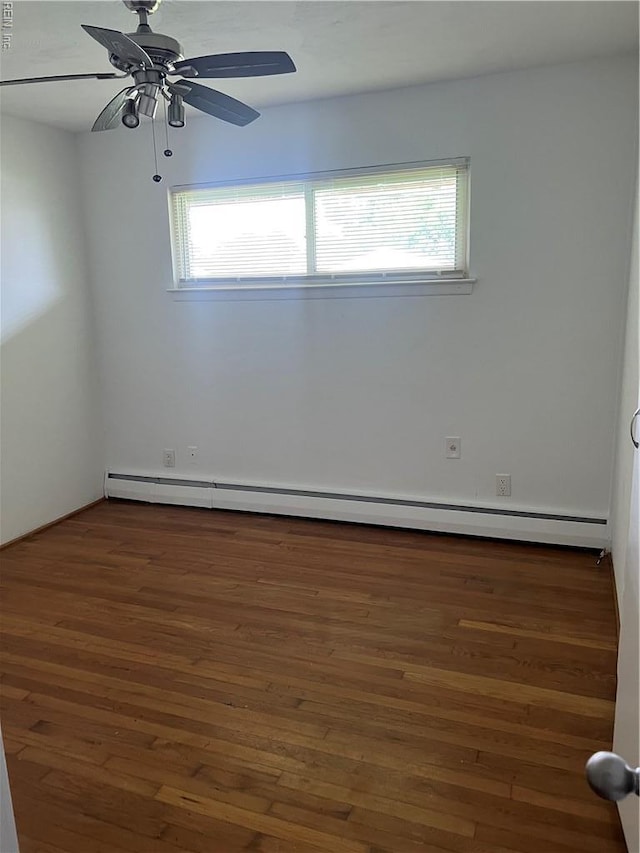 2453 Malden Ave, Norfolk, VA 23518 - spare room with a baseboard heating unit, healthy amount of natural light, hardwood / wood-style floors, and ceiling fan