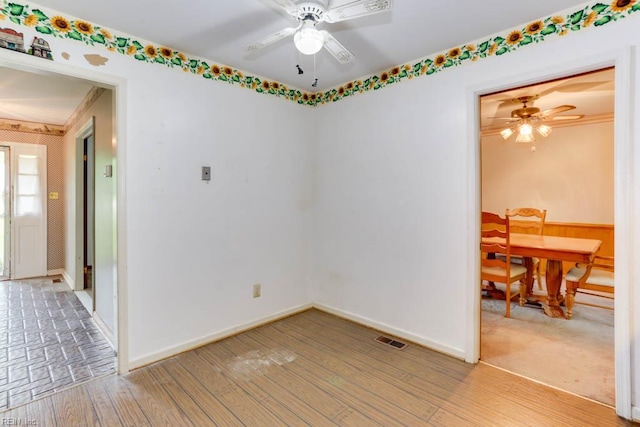205 Haradd Ln, Williamsburg, VA 23188 - unfurnished room with ceiling fan and light wood-type flooring
