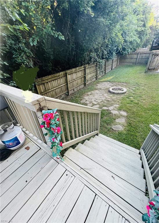 3109 Pleasant Ave, Norfolk, VA 23518 - wooden deck featuring a fenced backyard
