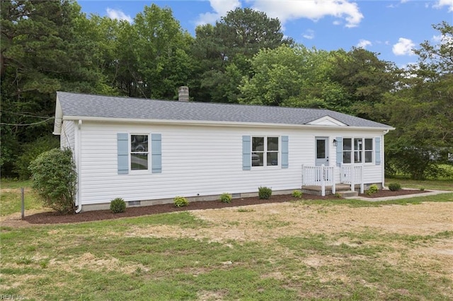 13067 Poor House Rd, Windsor, VA 23487 - view of front of property featuring a front yard and a shingled roof