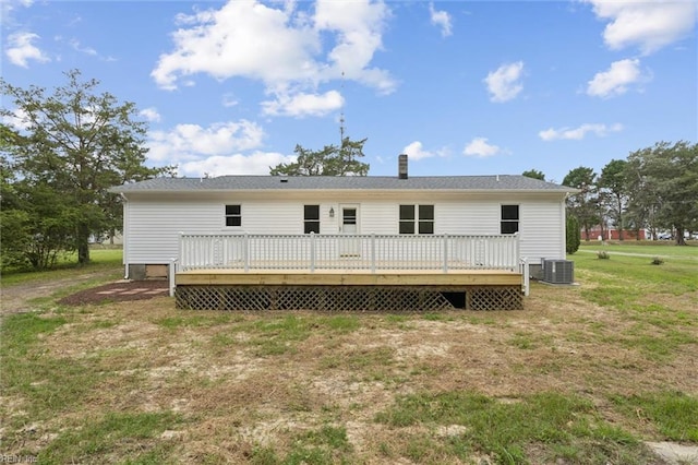 13067 Poor House Rd, Windsor, VA 23487 - rear view of property with a wooden deck and a yard