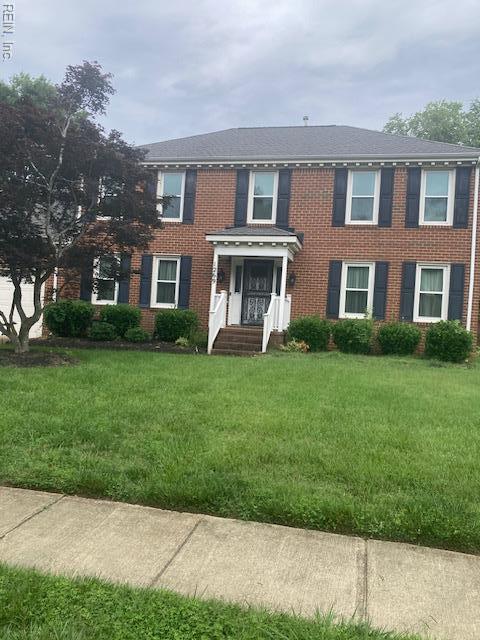 1269 Smith Cove Cir, Virginia Beach, VA 23455 - view of front of home with a front lawn and brick siding