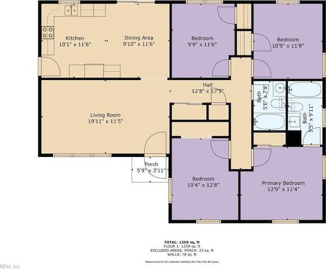 845 Cascade Dr, Newport News, VA 23608 - view of floor plan / room layout