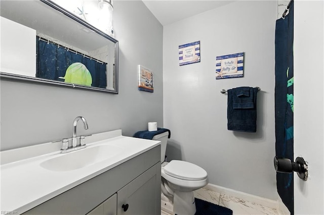 22 Greenwell Dr, Hampton, VA 23666 - bathroom with marble finish flooring, vanity, and a shower with curtain