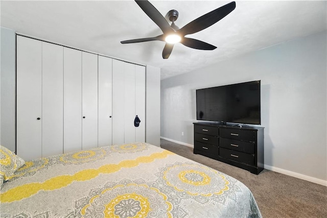 22 Greenwell Dr, Hampton, VA 23666 - bedroom with carpet, a closet, and ceiling fan