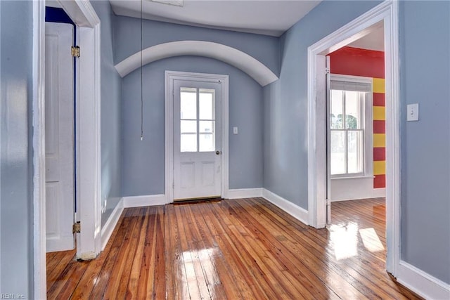 826 Lee St, West Point, VA 23181 - entryway featuring hardwood / wood-style flooring and baseboards