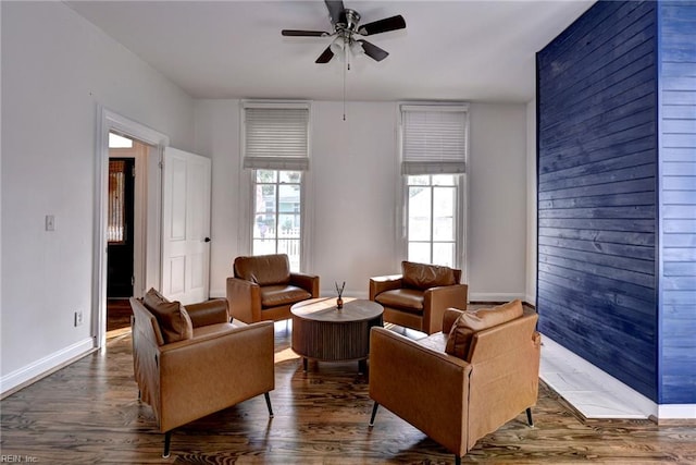 826 Lee St, West Point, VA 23181 - living area featuring ceiling fan and wood finished floors