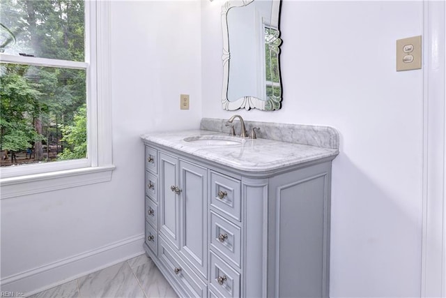308 Royal Grant Dr, Williamsburg, VA 23185 - bathroom featuring vanity and marble look tiles