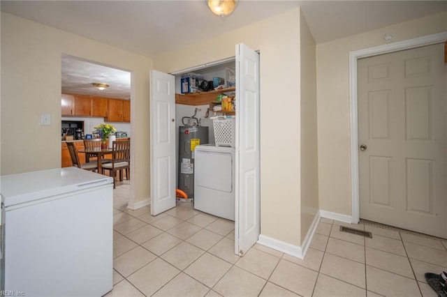 3318 Loam St, Norfolk, VA 23518 - washroom with electric water heater and light tile patterned floors