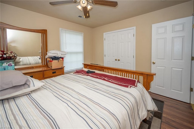 3318 Loam St, Norfolk, VA 23518 - bedroom featuring wood finished floors, a closet, and a ceiling fan
